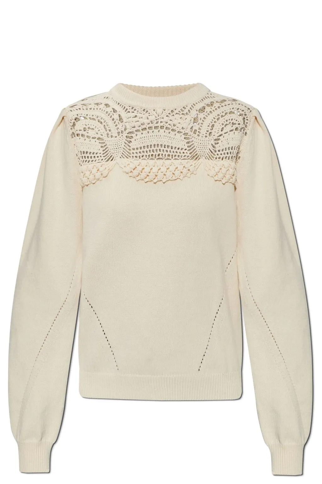 Knit Sweater With Crochet Detail