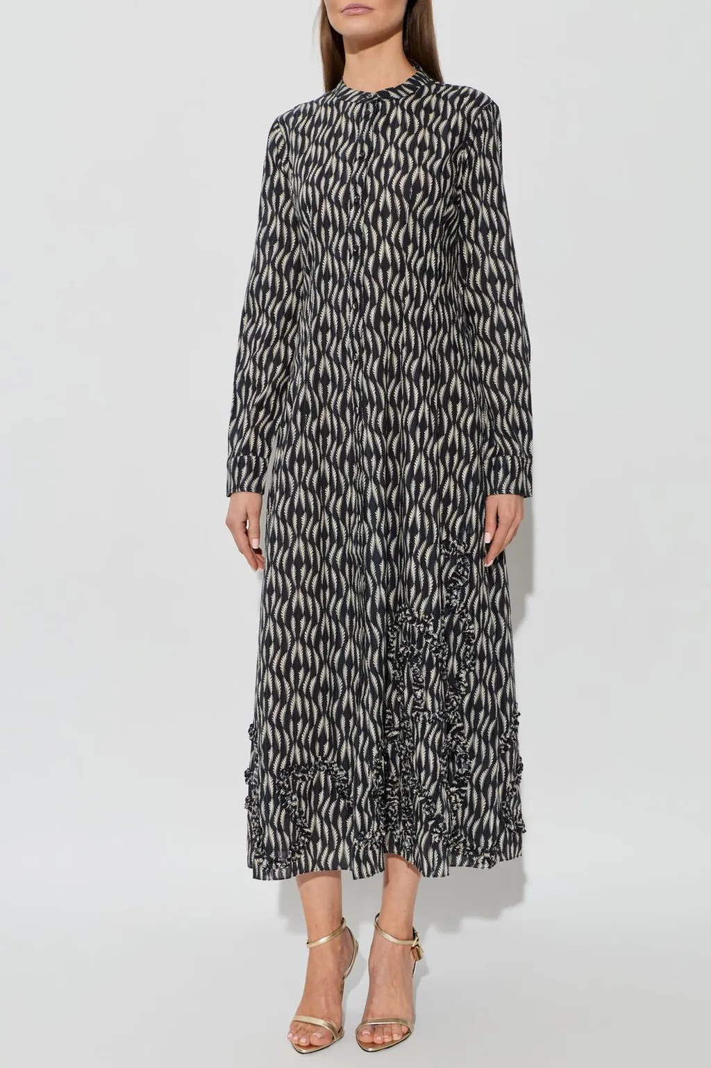 Long-Sleeve Printed Dress