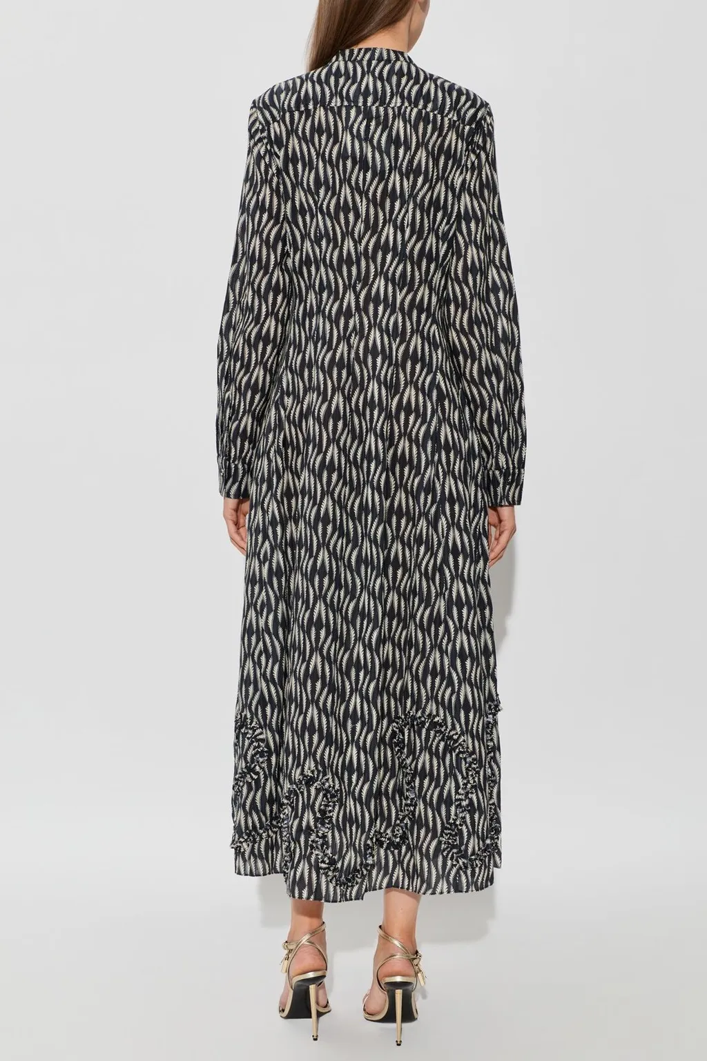 Long-Sleeve Printed Dress