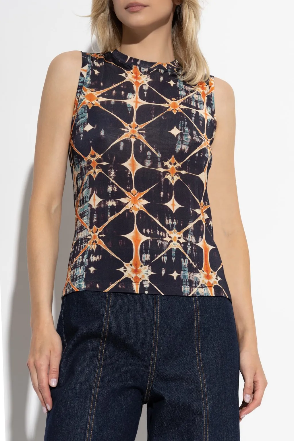 Sleeveless Mock Neck Top
