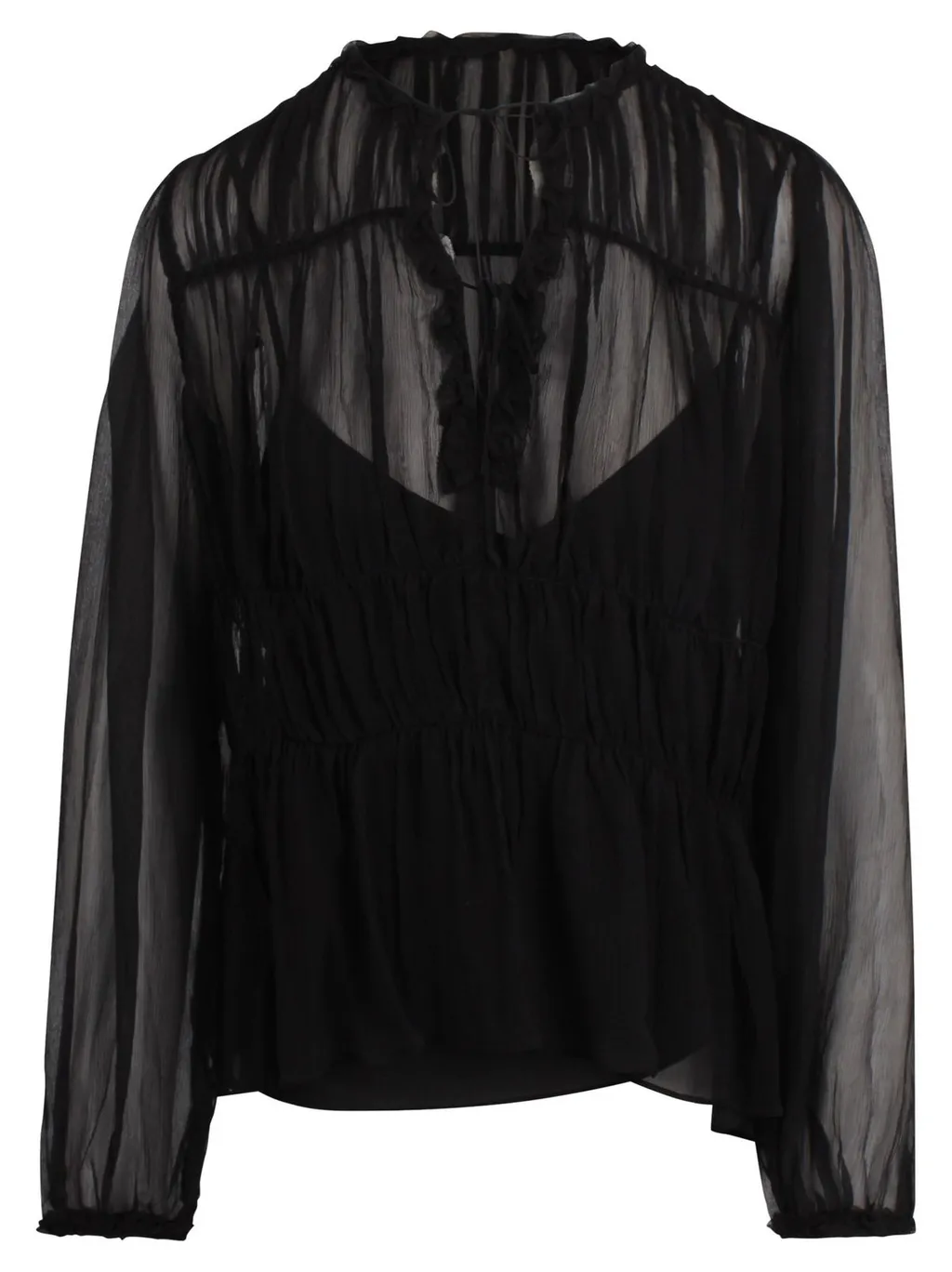 Sheer Ruffle Blouse