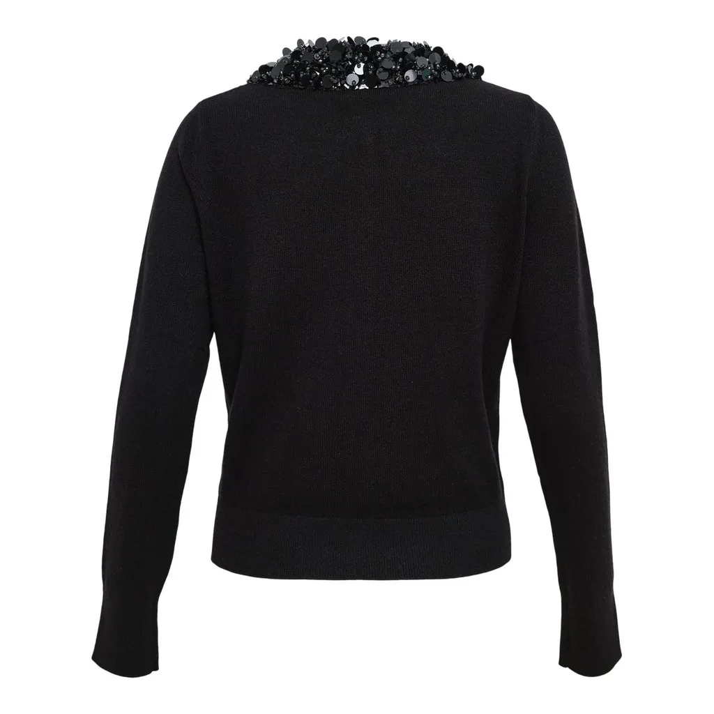Cardigan With Embellished Collar