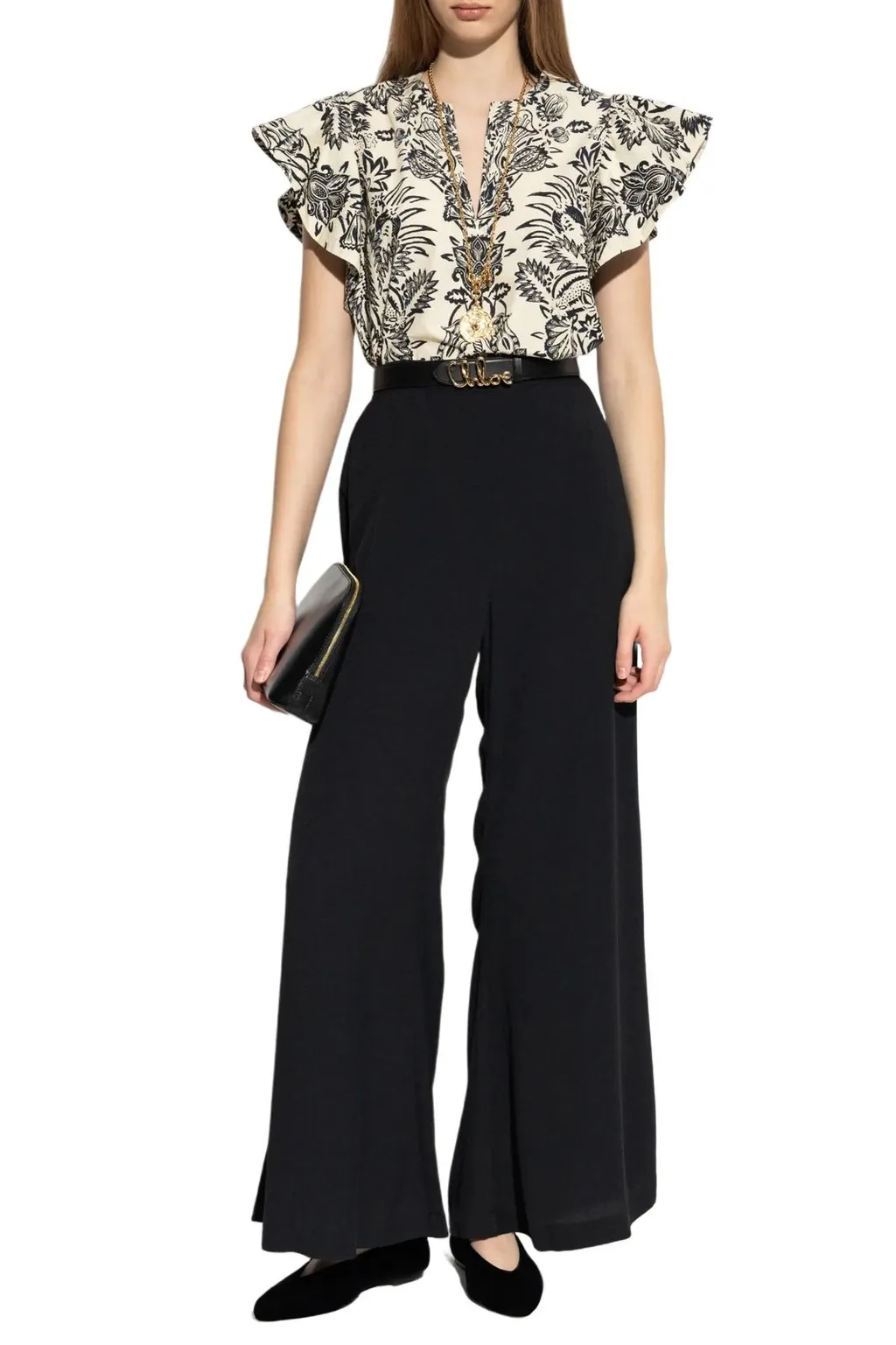 Ruffled Floral Print Top