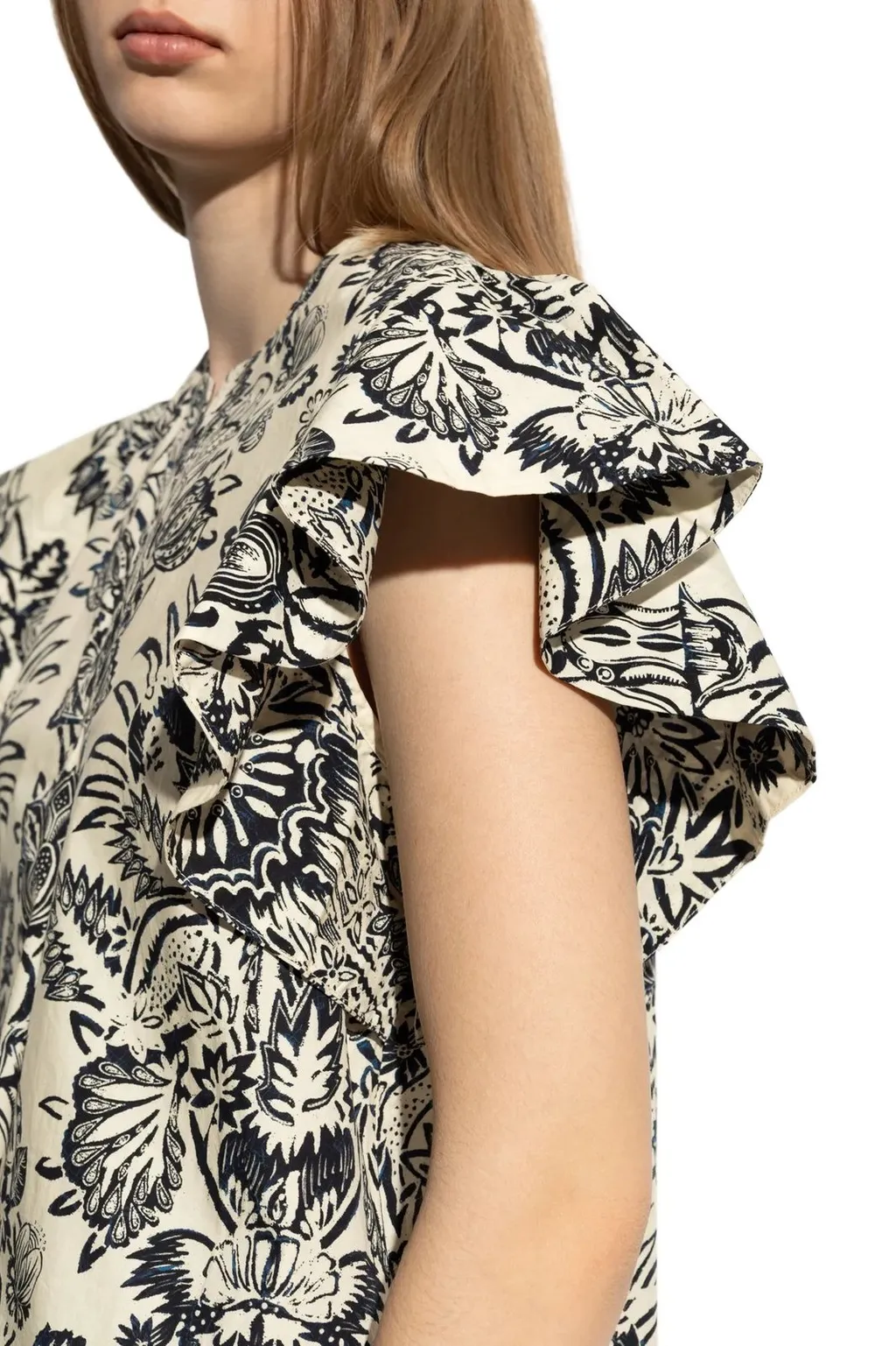 Ruffled Floral Print Top