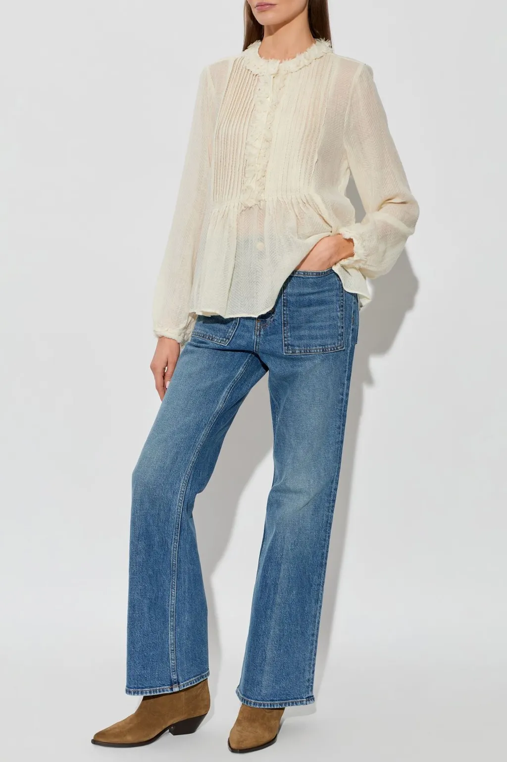 Ruffle Trim Blouse