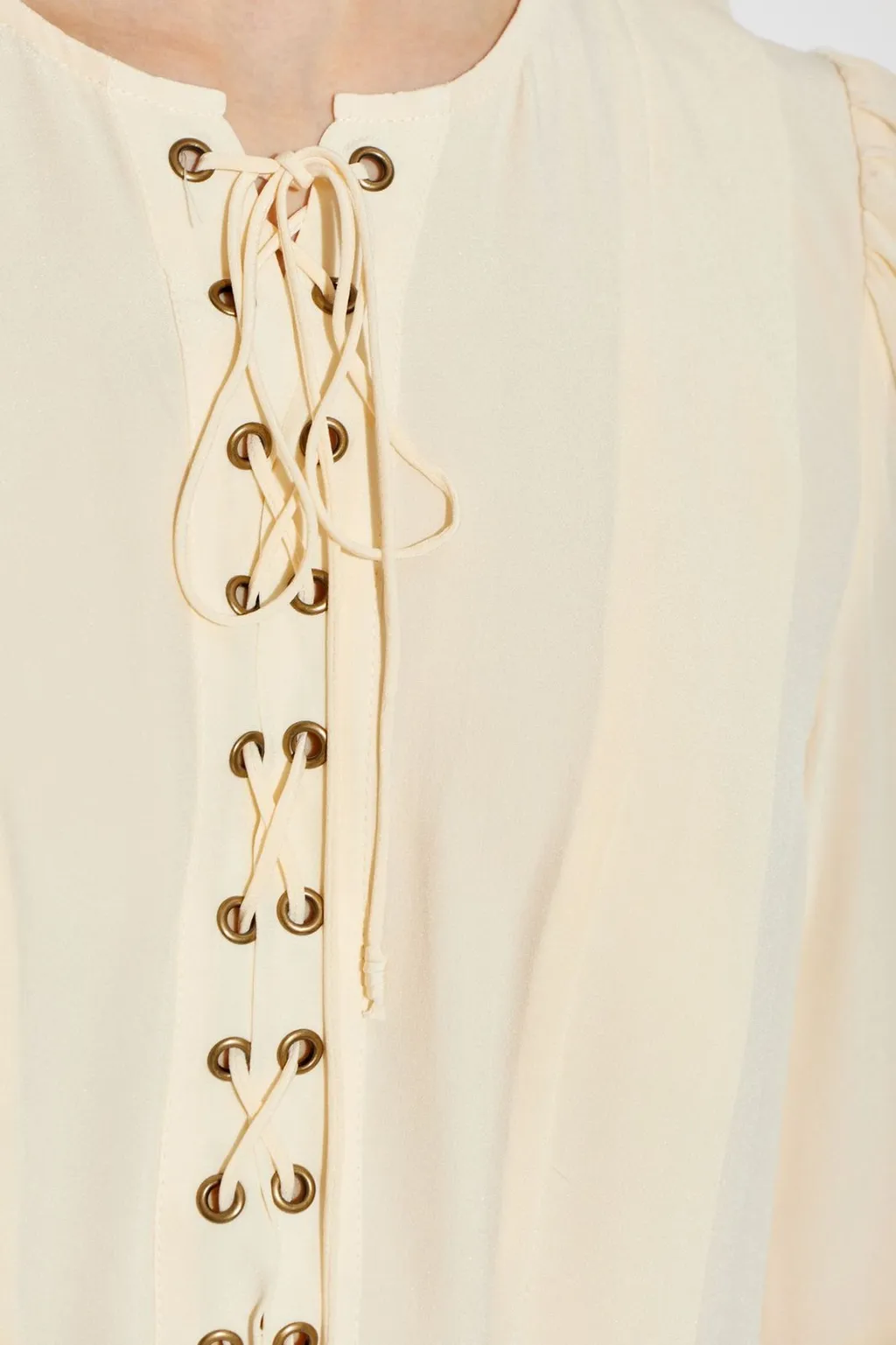 Long Sleeve Lace-Up Dress
