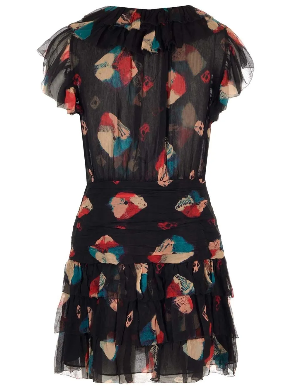Ruffled Print Mini Dress