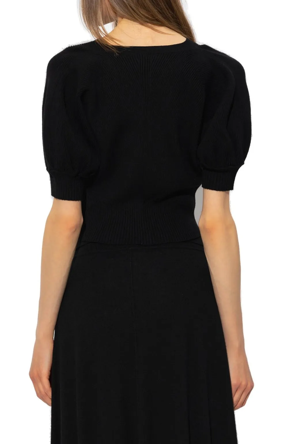 V-Neck Ribbed Knit Sweater