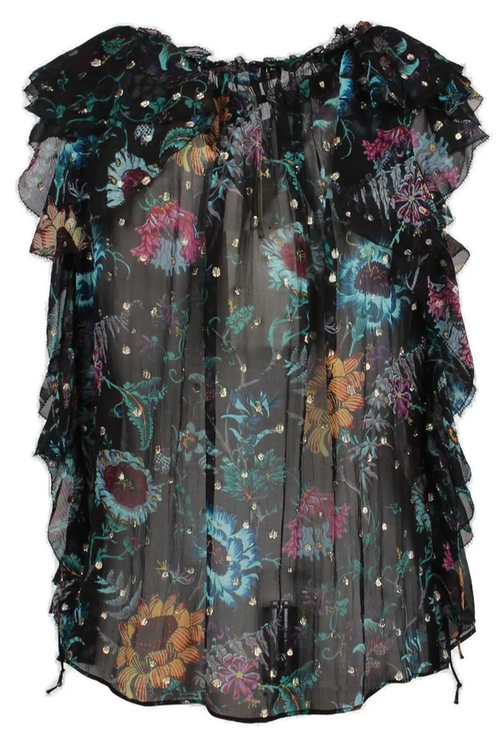 Floral Print Ruffled Blouse