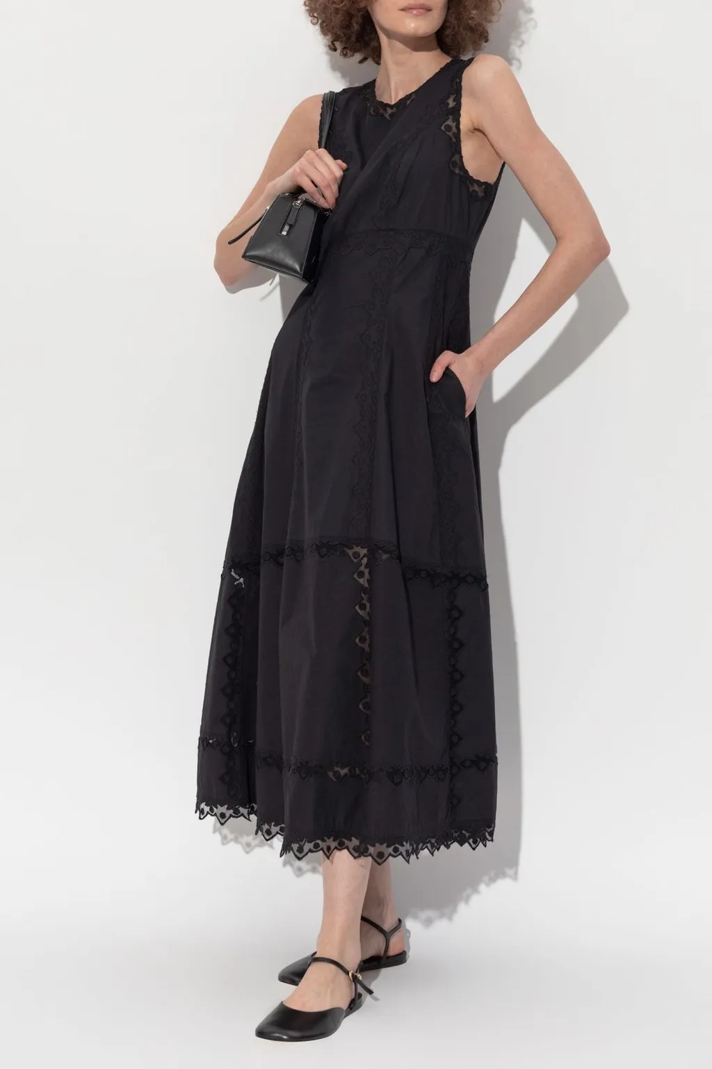 Midi Dress With Lace Trim