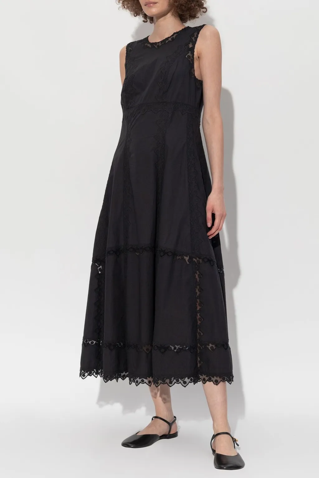 Midi Dress With Lace Trim