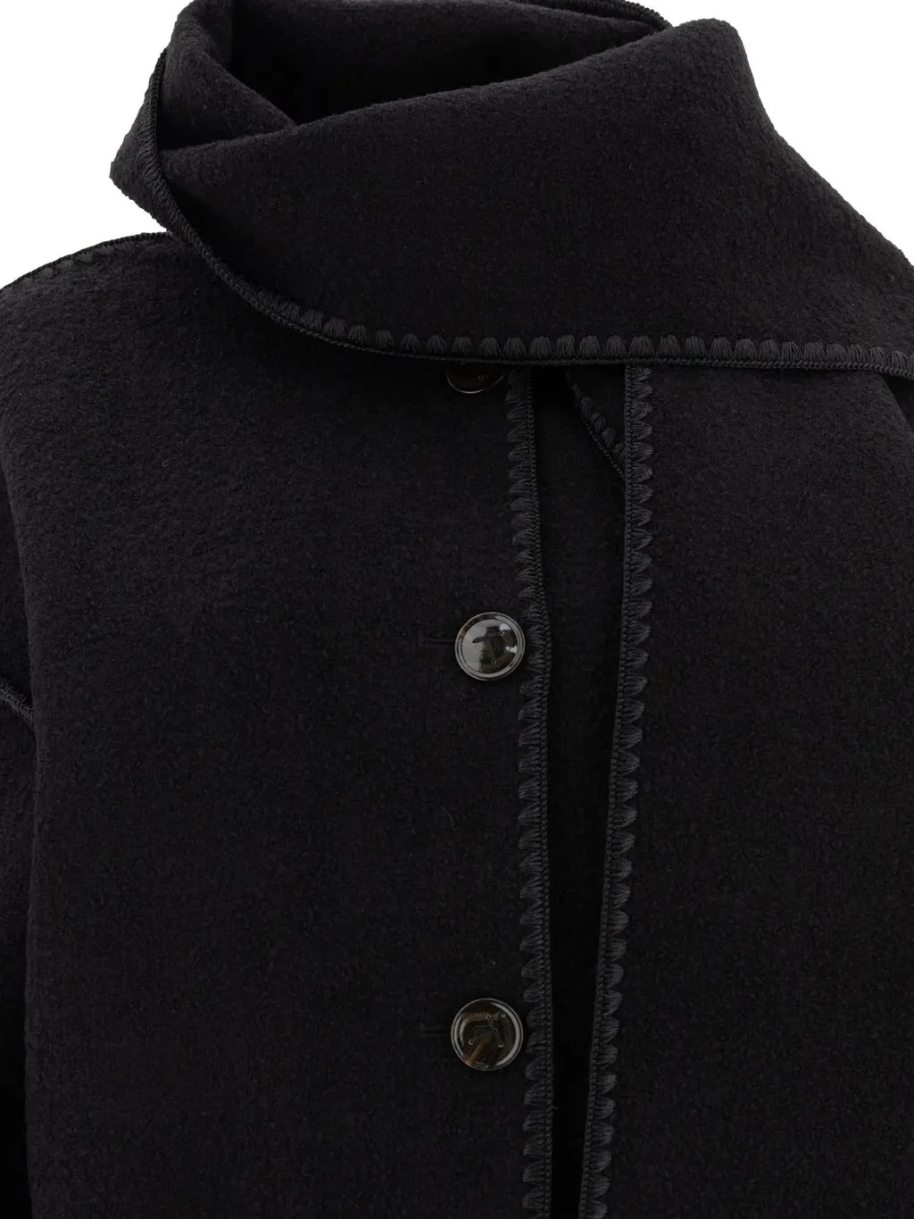 Wool Coat With Scarf