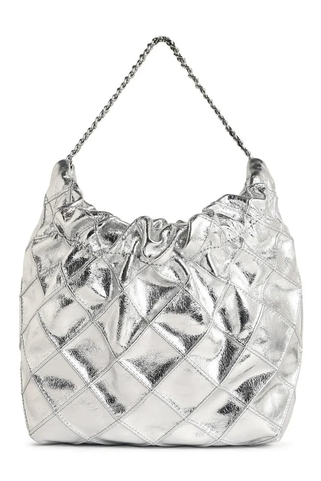 Quilted Metallic Hobo Bag