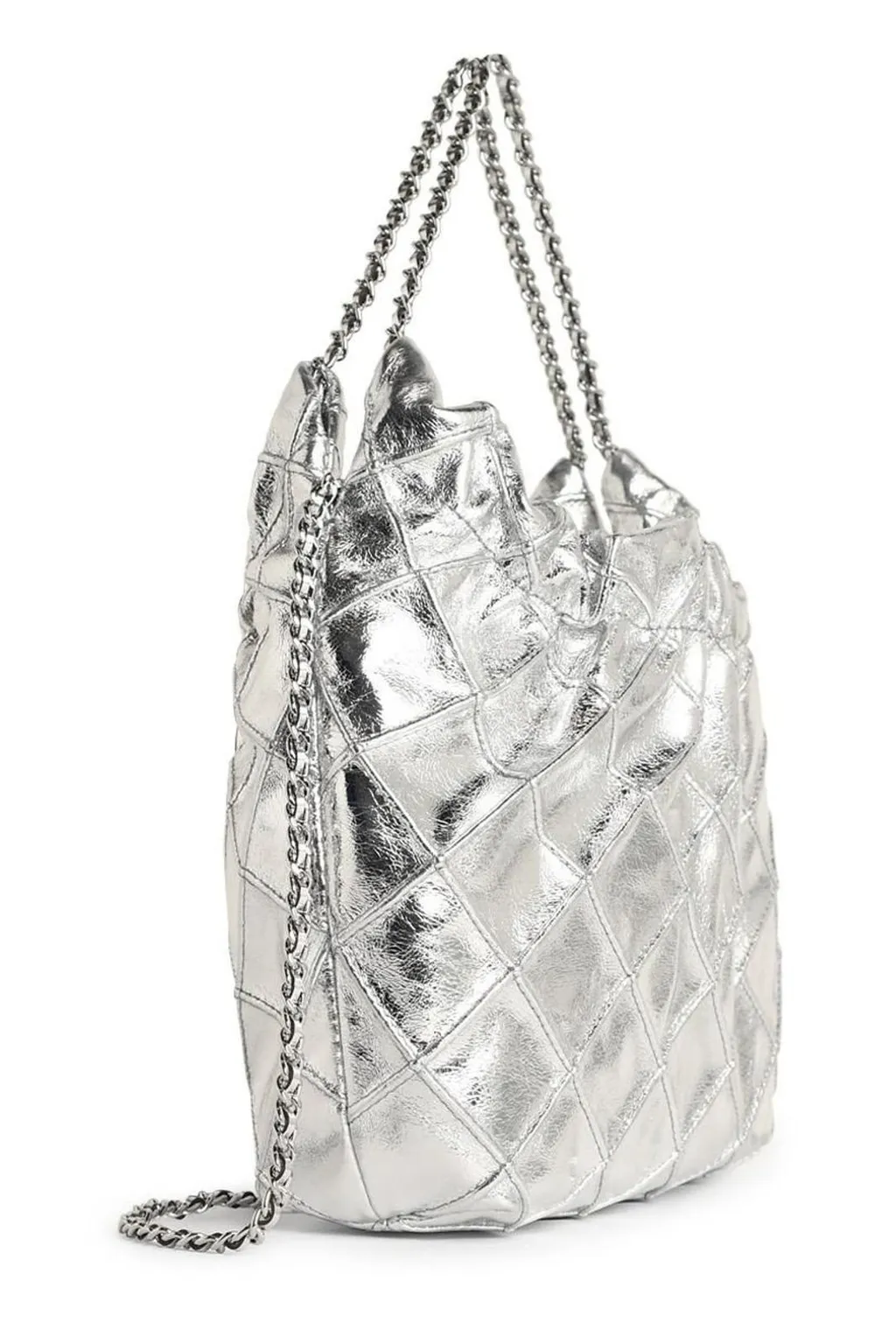 Quilted Metallic Hobo Bag