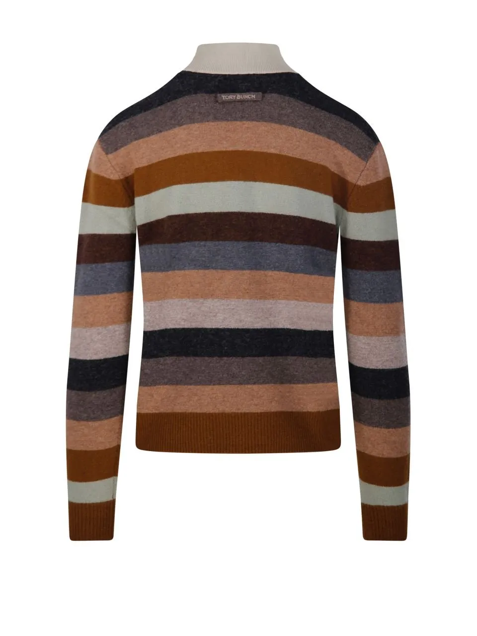 Striped Mock Neck Sweater