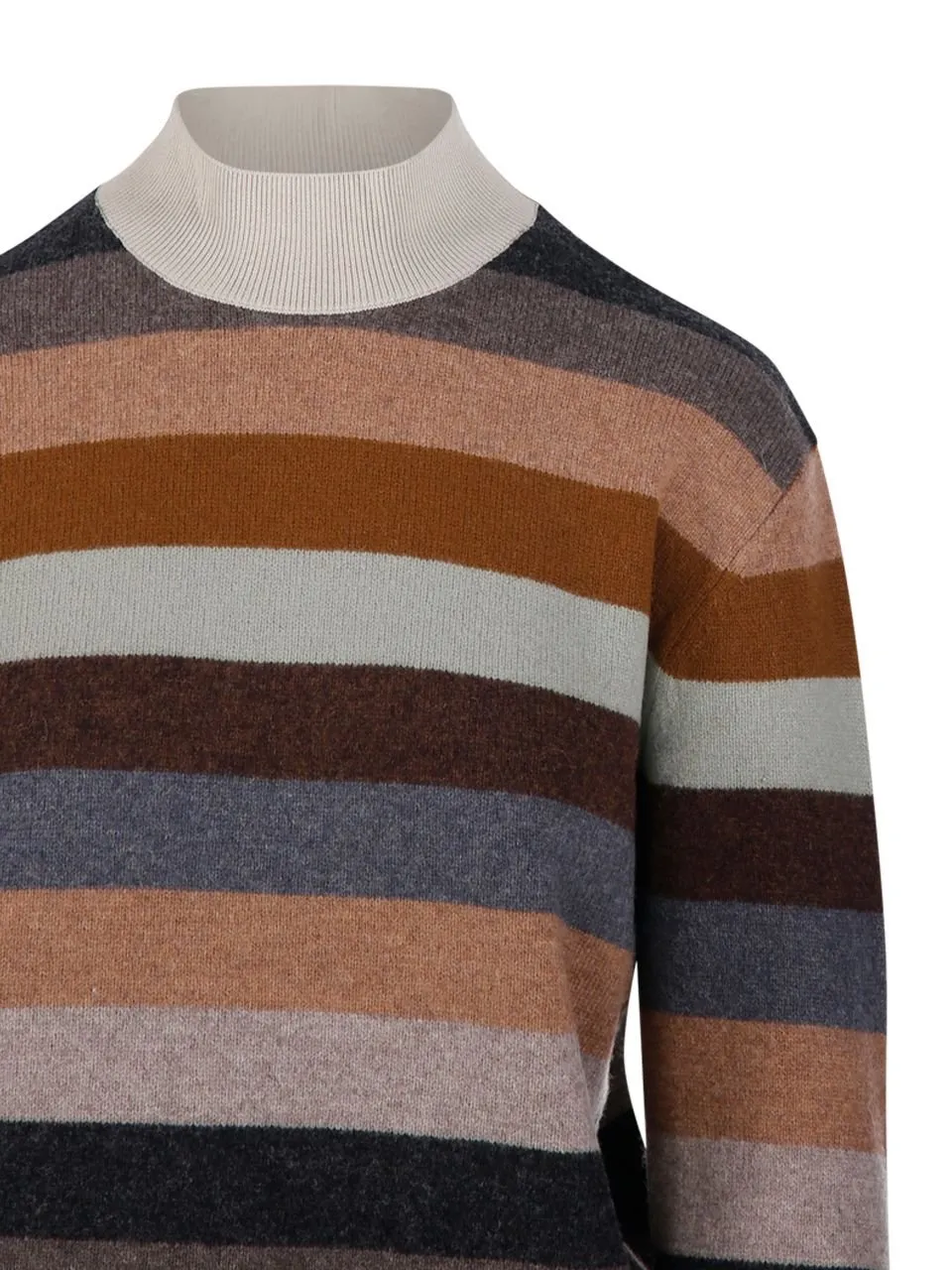 Striped Mock Neck Sweater
