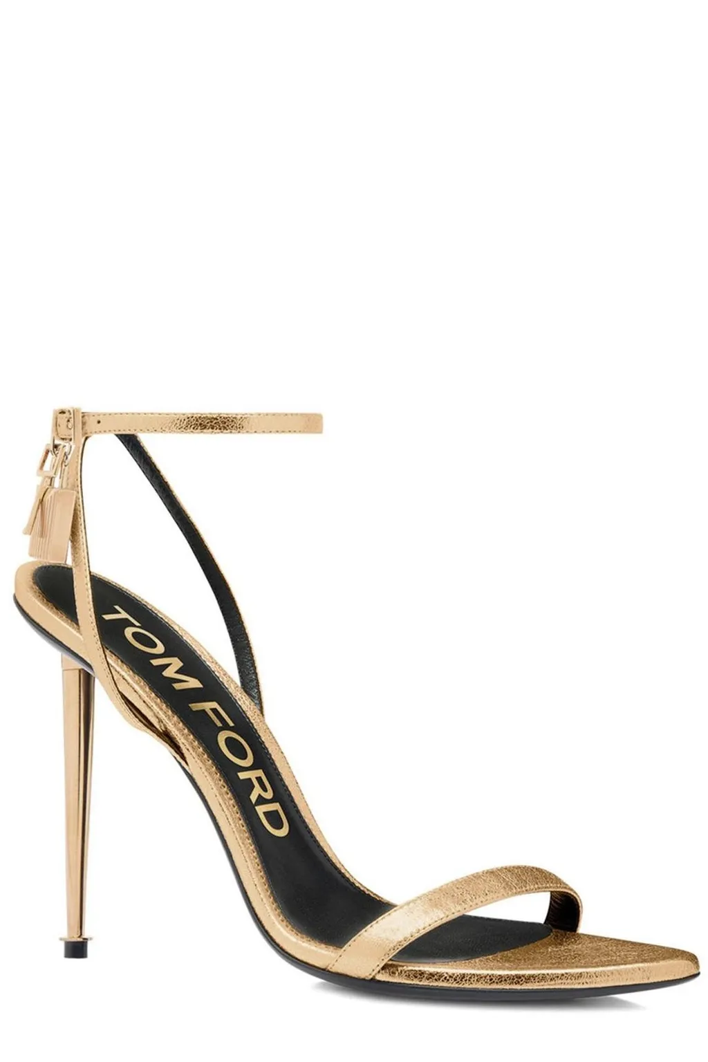 Ankle Strap Sandals With Padlock Charm