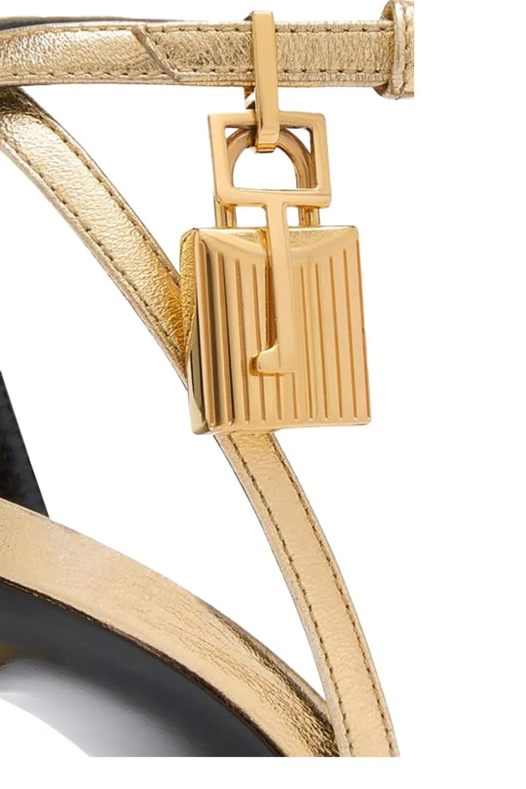 Ankle Strap Sandals With Padlock Charm