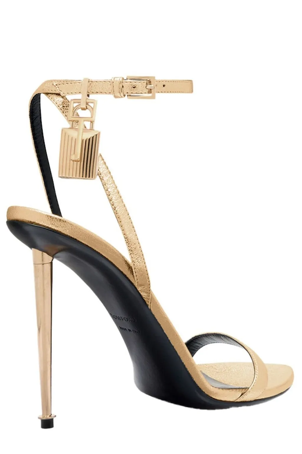 Ankle Strap Sandals With Padlock Charm