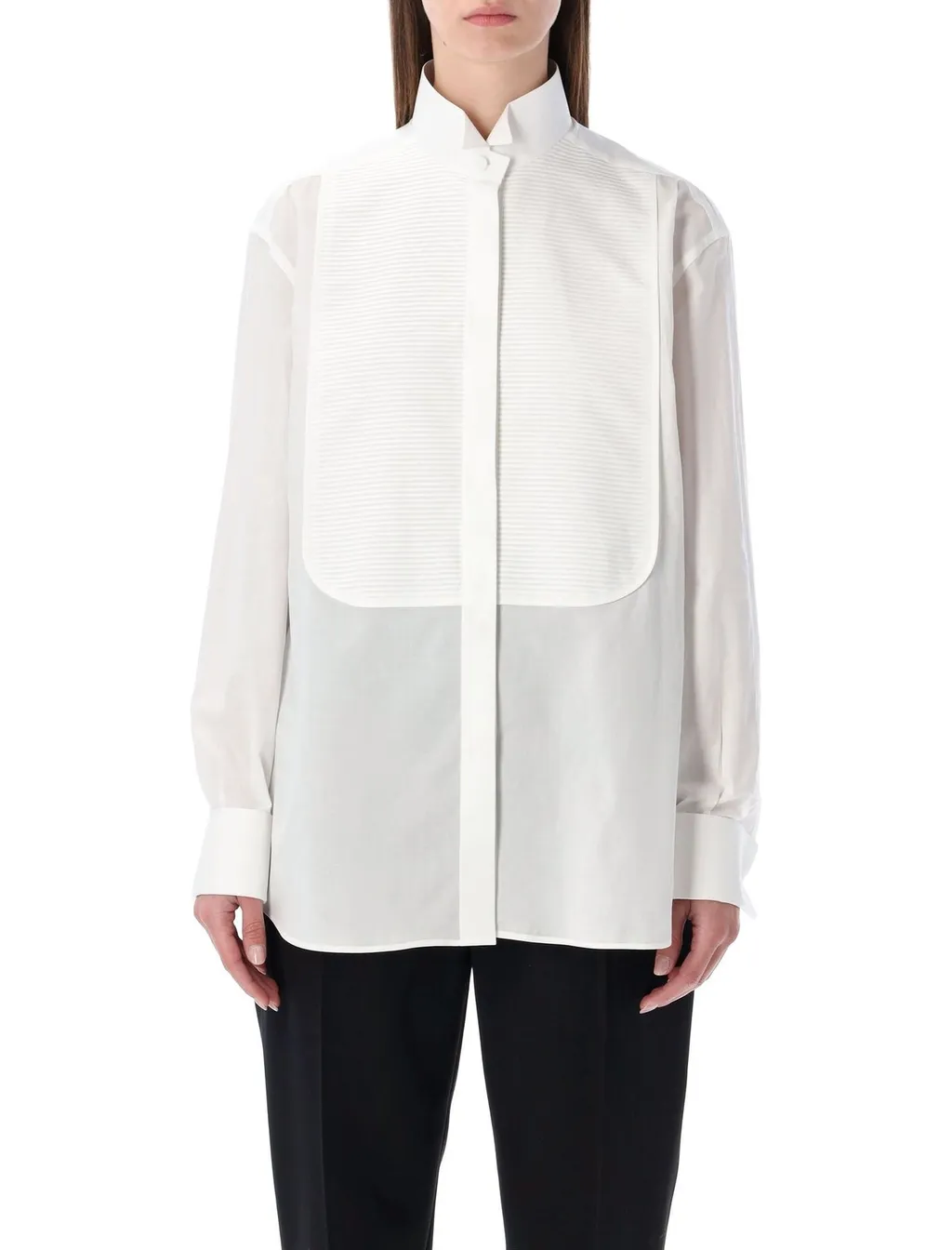 Pleated Bib Shirt