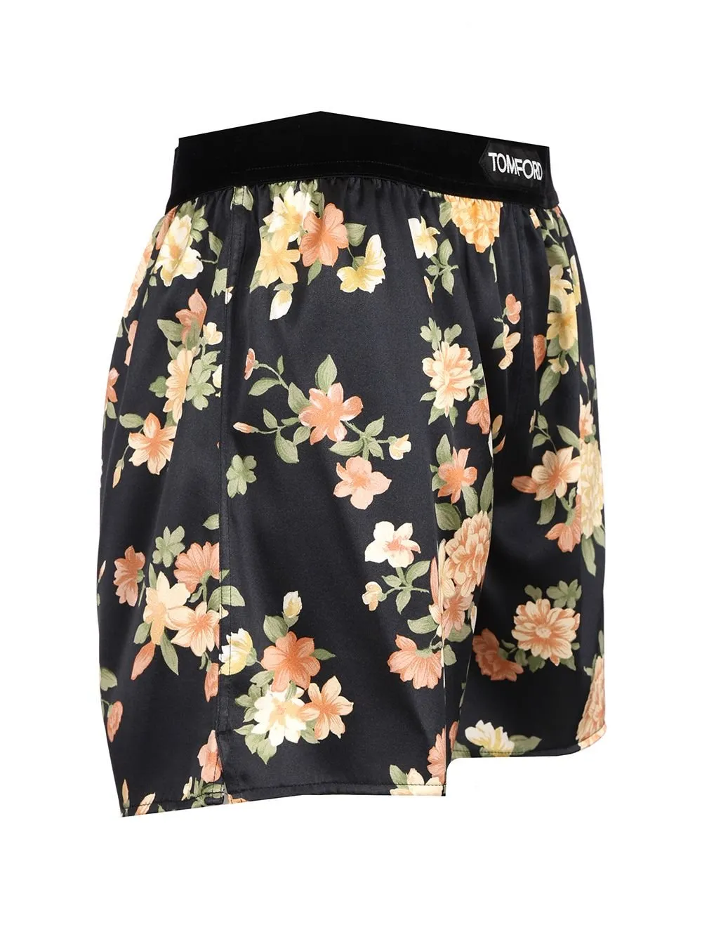 Floral Print Silk Boxer Shorts