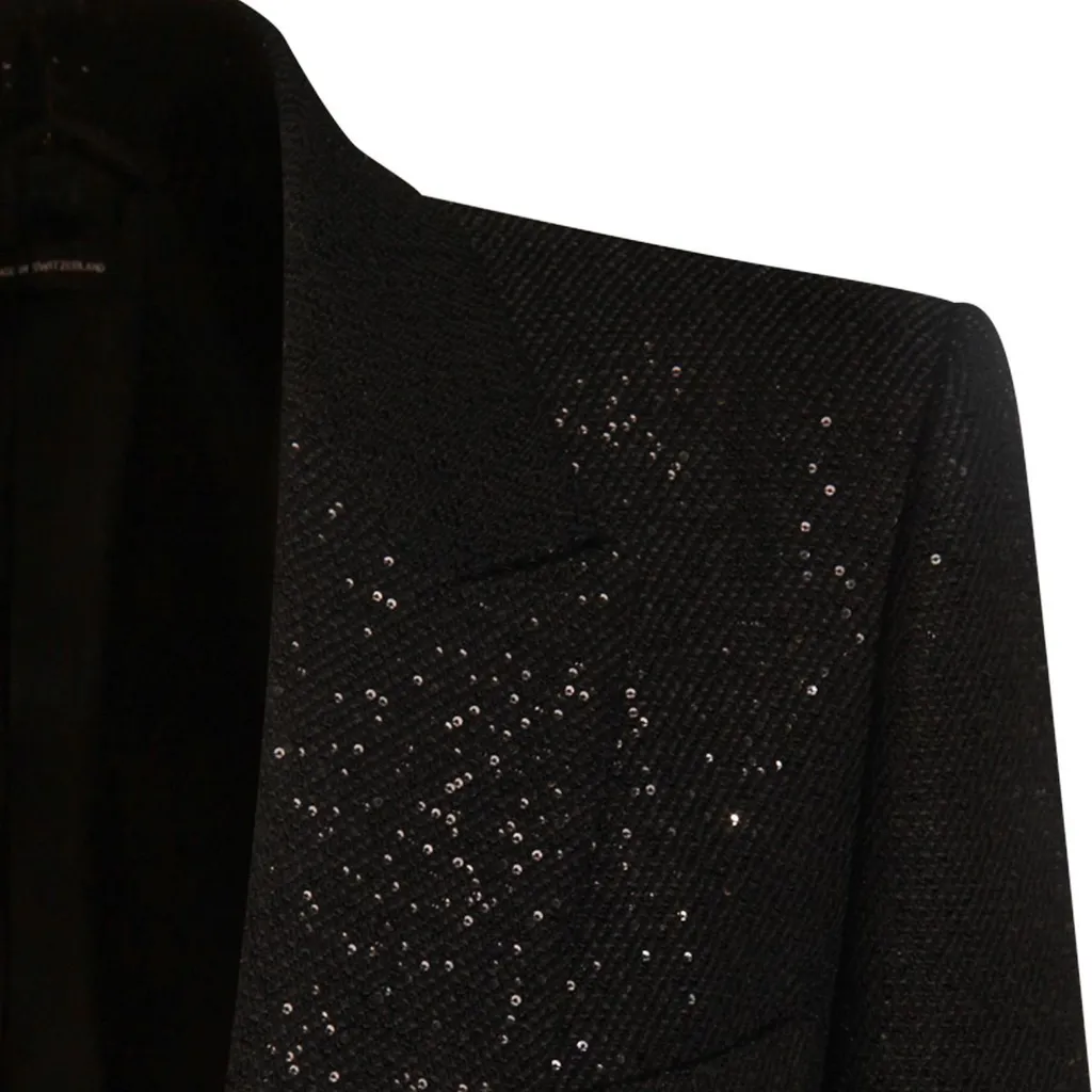 Blazer With All-Over Crystal Embellishment