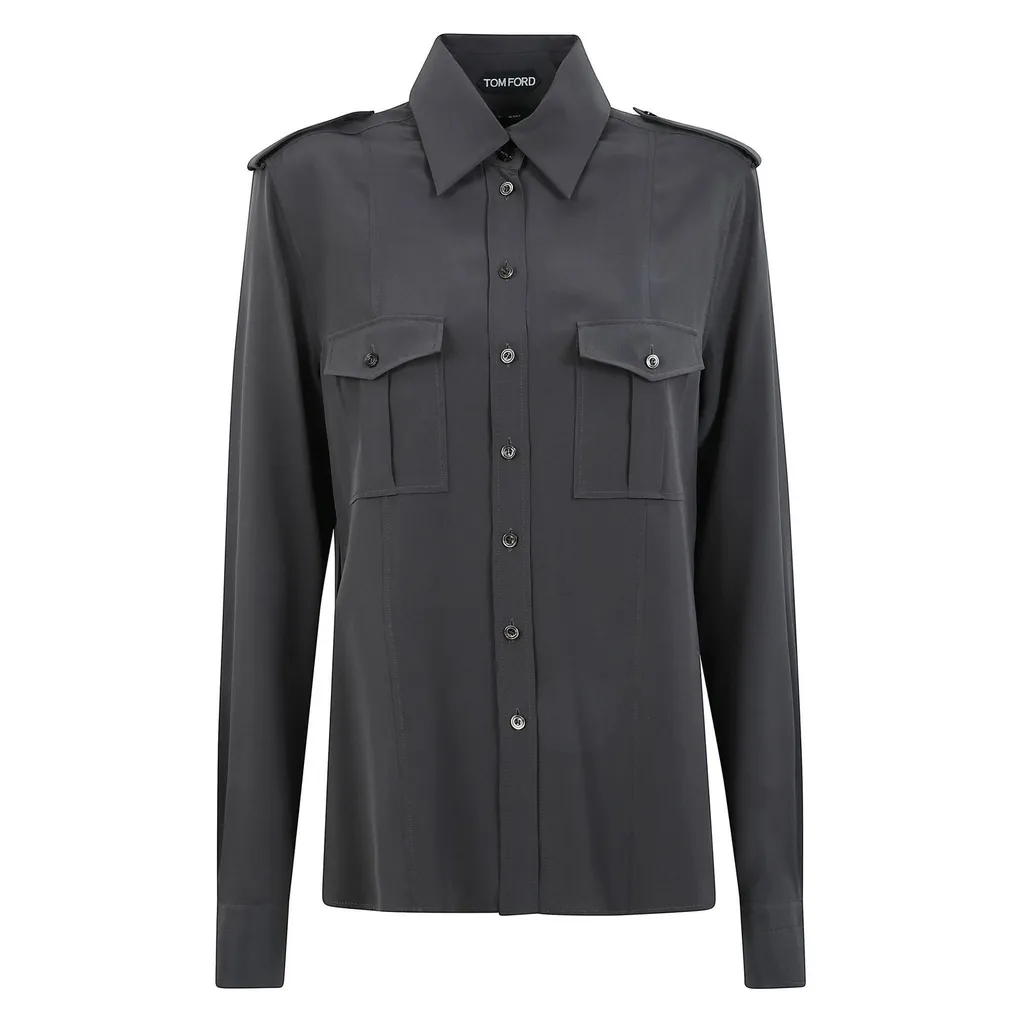 Button-Up Shirt With Epaulets