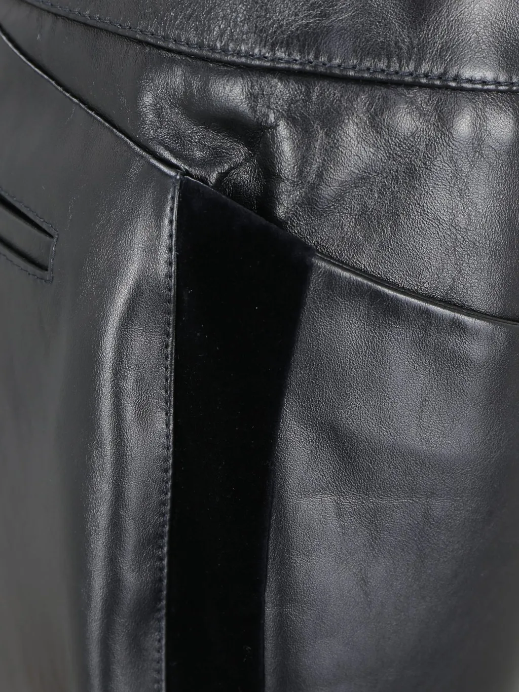 Wide-Leg Leather Trousers
