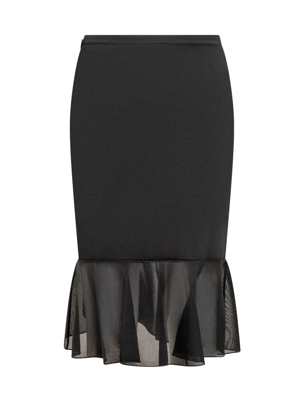 Midi Skirt With Ruffle Hem