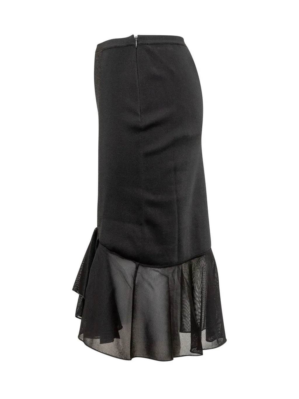 Midi Skirt With Ruffle Hem