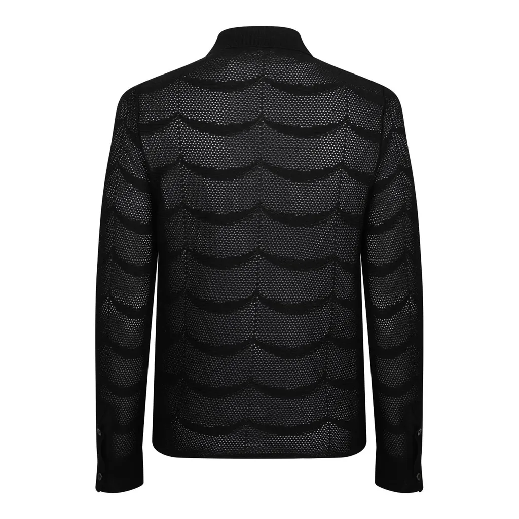 Mesh Button-Up Shirt