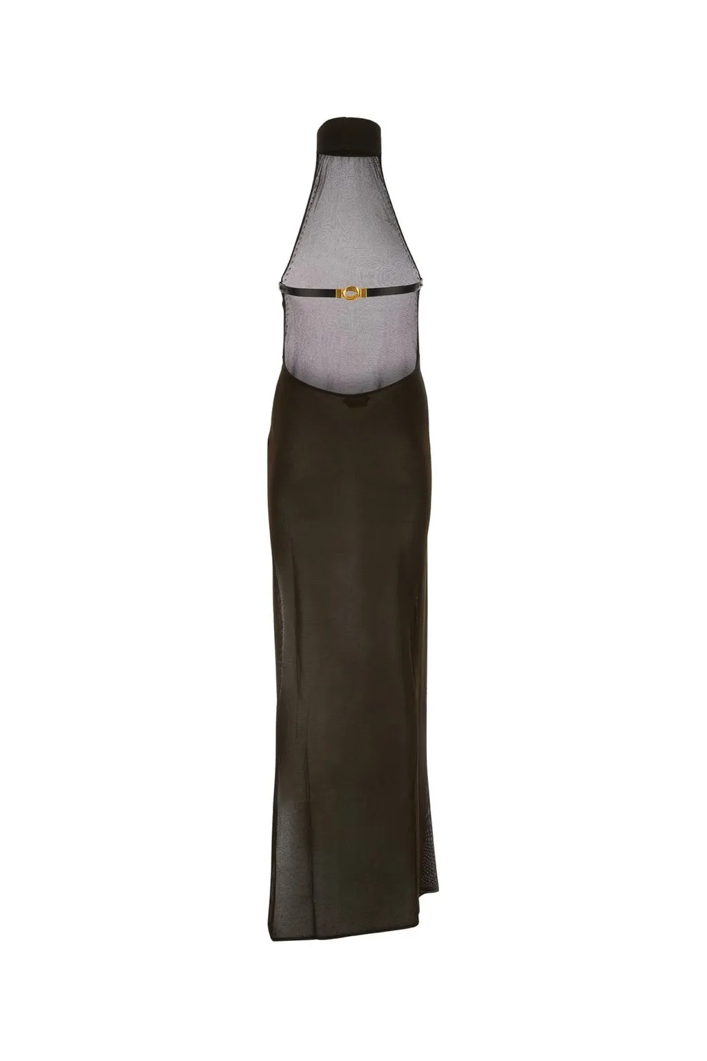 Mesh Turtleneck Maxi Dress