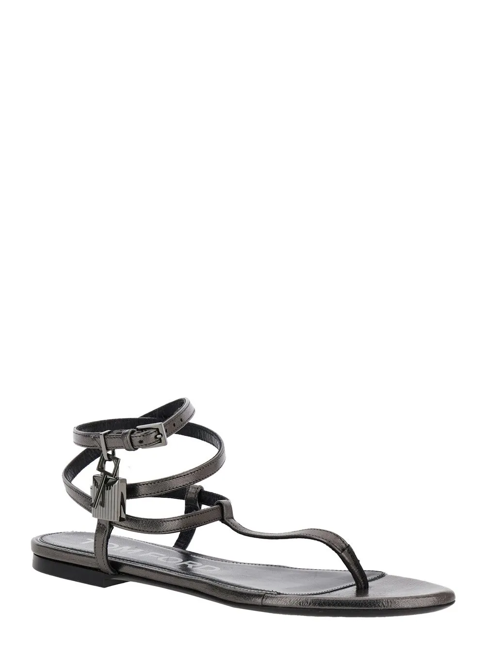 Ankle Wrap Sandals With Padlock Detail