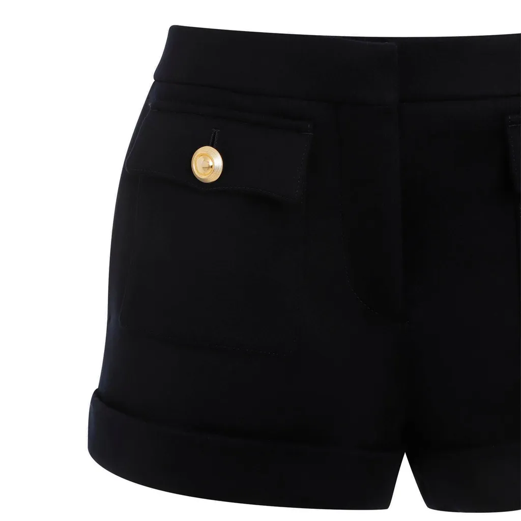 High-Waisted Shorts With Button Details