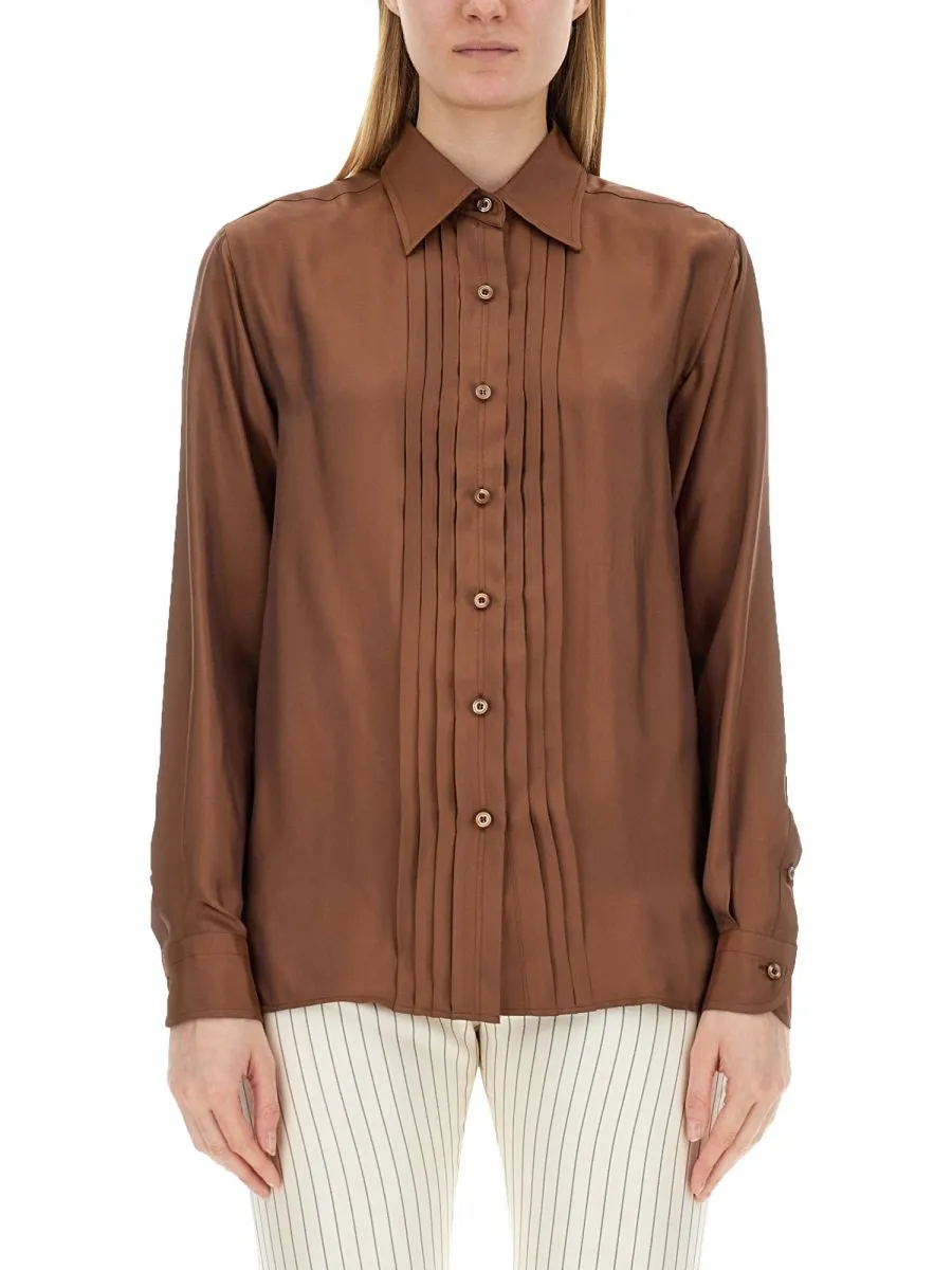 Pleated Silk Shirt