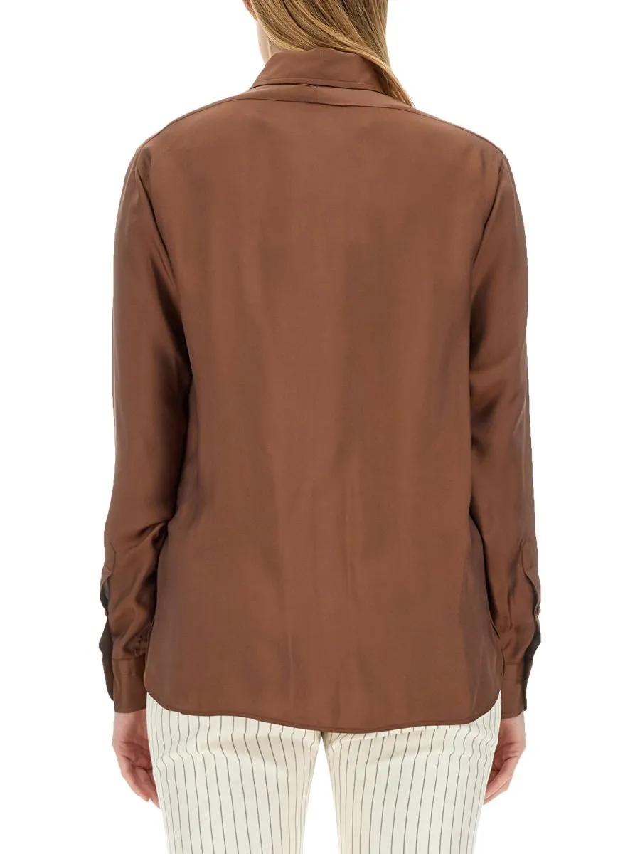 Pleated Silk Shirt