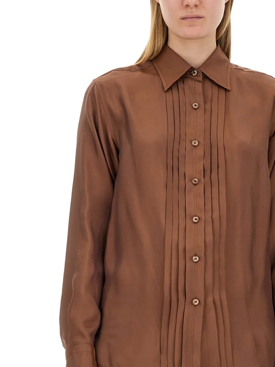 Pleated Silk Shirt