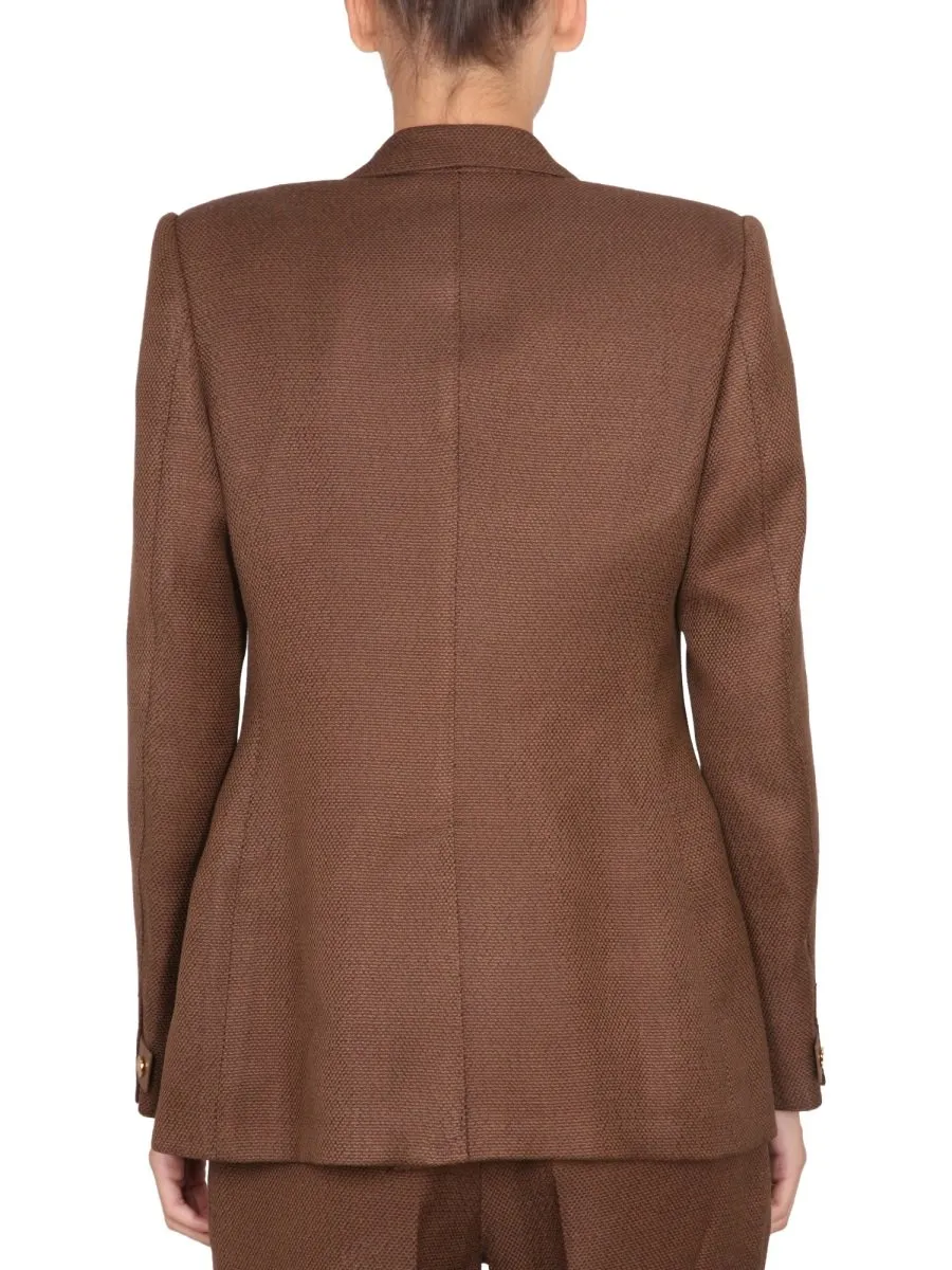 Single-Breasted Blazer With Padlock Detail