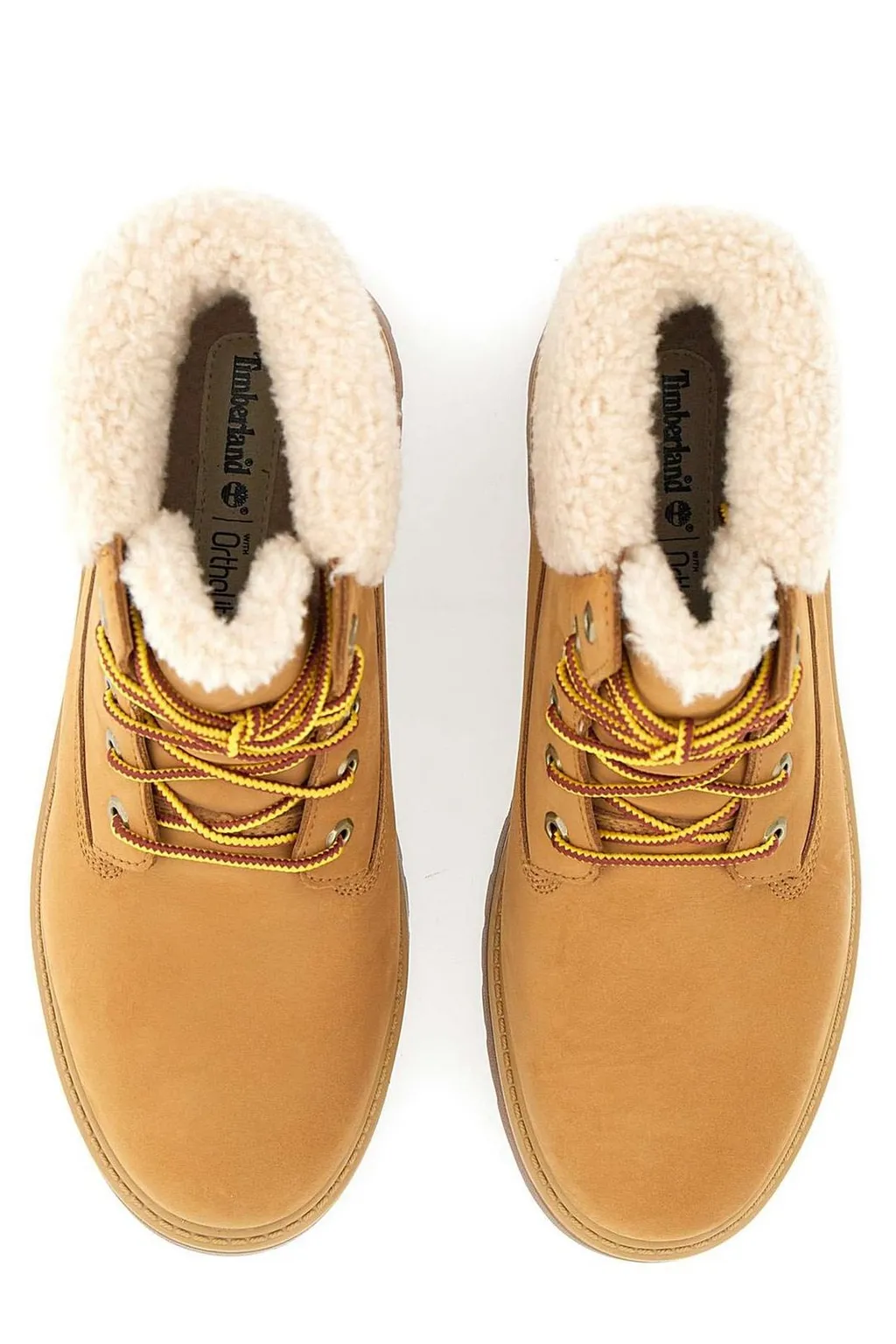 Lace-Up Ankle Boots With Shearling Trim