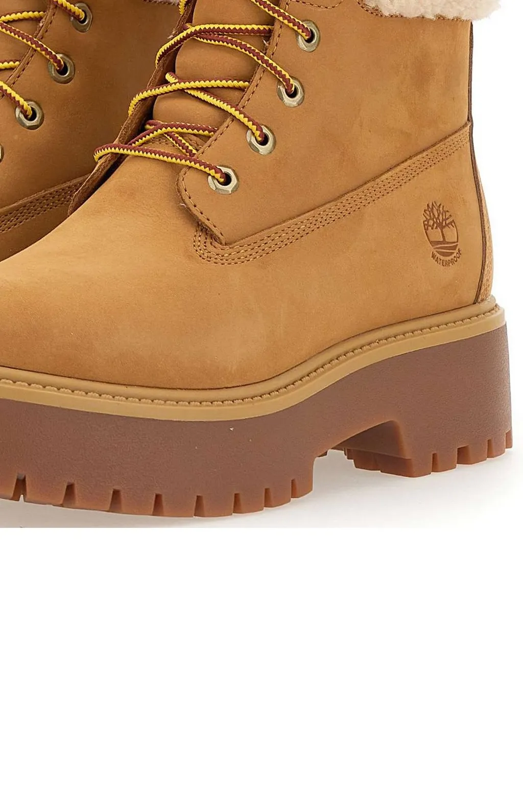 Lace-Up Ankle Boots With Shearling Trim