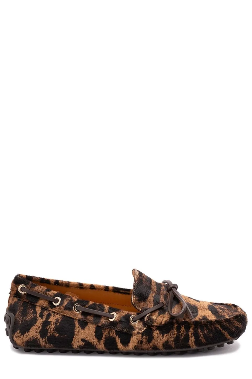 Leopard Print Calf Hair Loafers