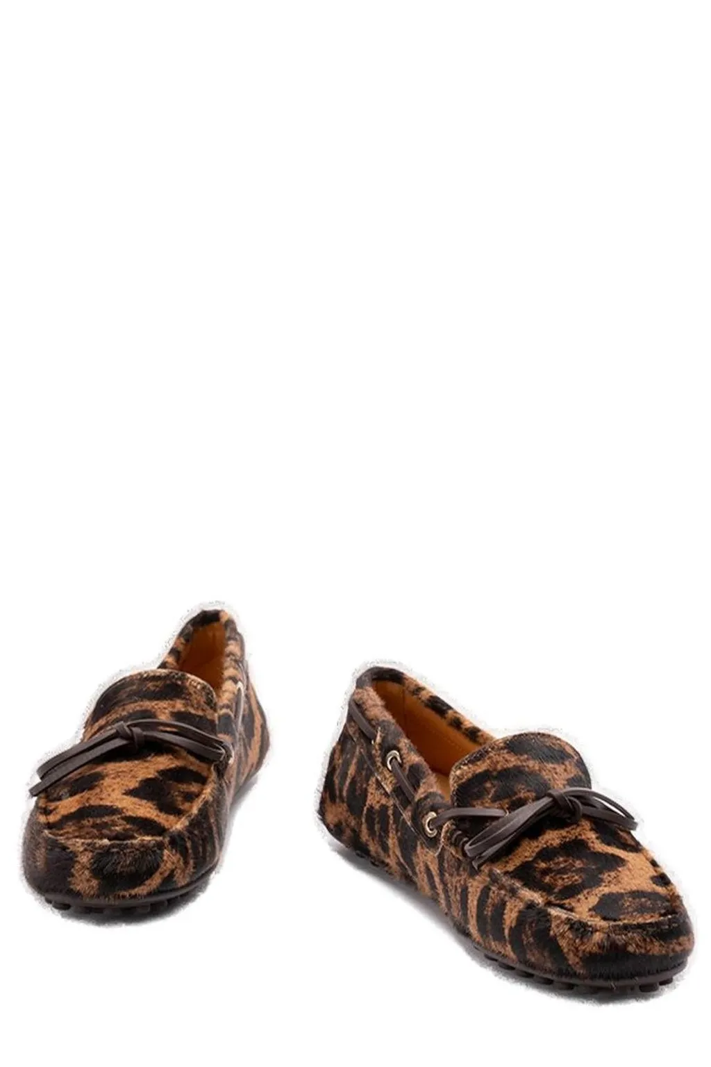 Leopard Print Calf Hair Loafers