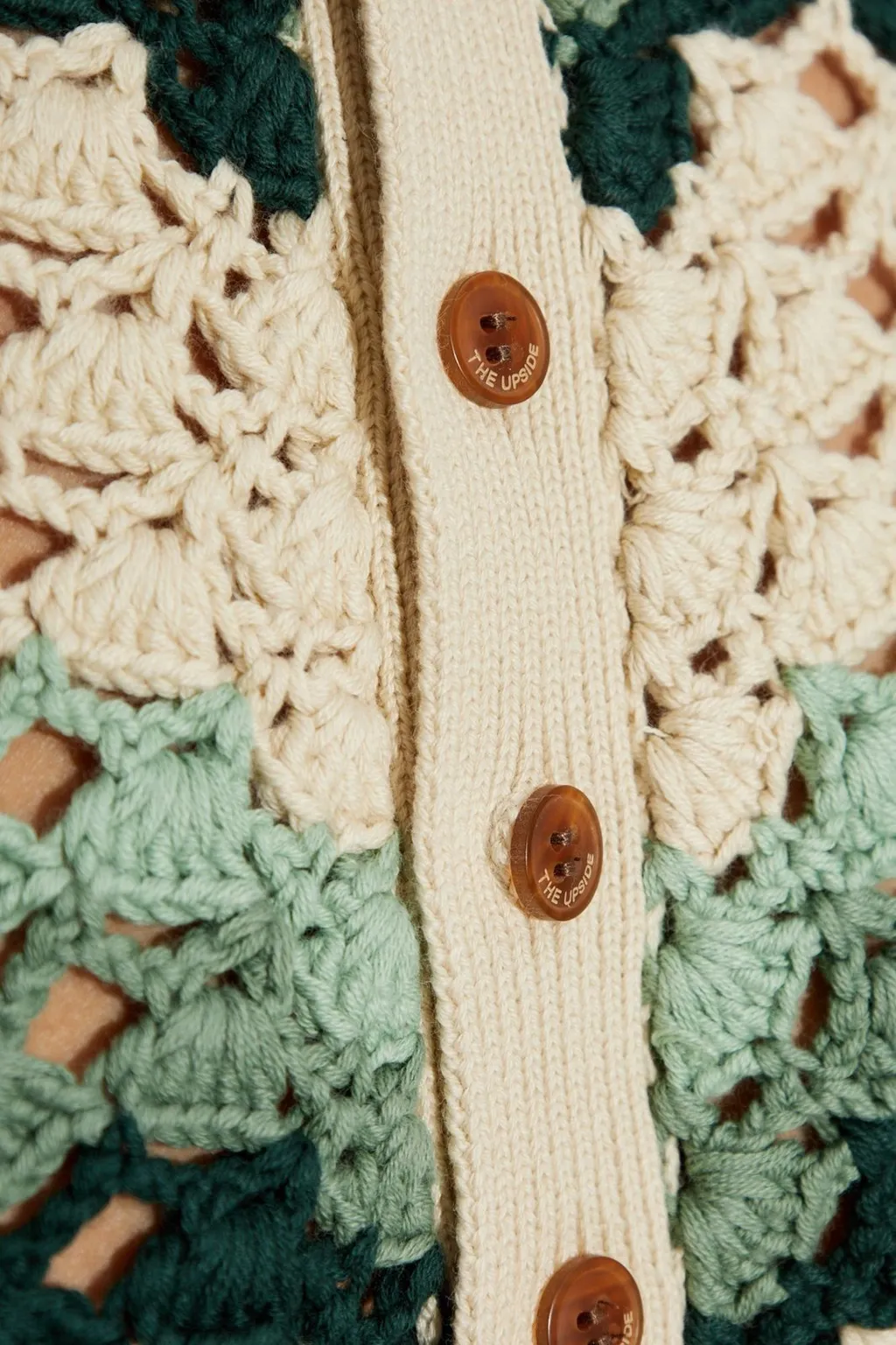 Crocheted Zigzag Polo Shirt