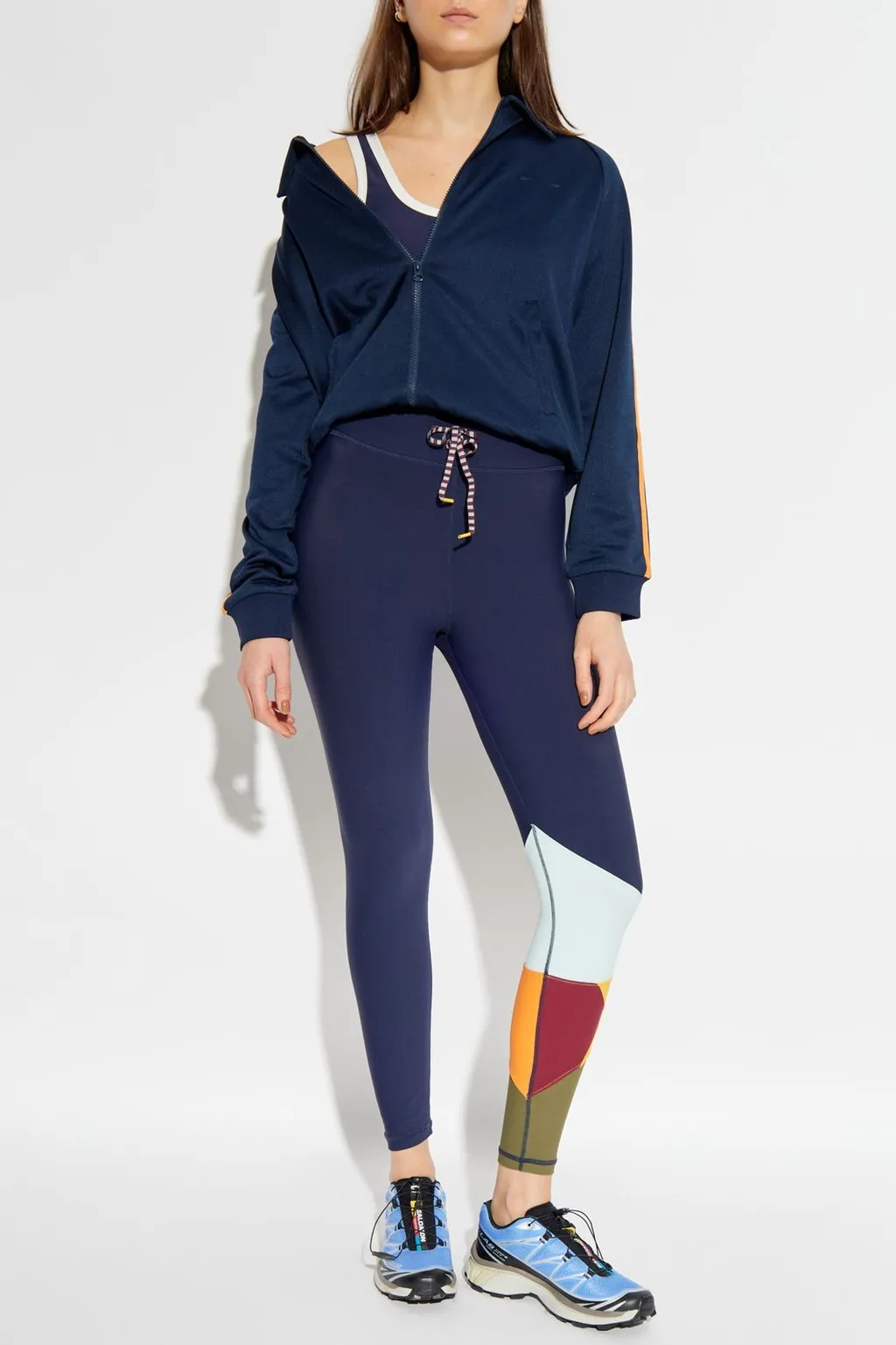 High-Waisted Leggings With Color-Block Detail
