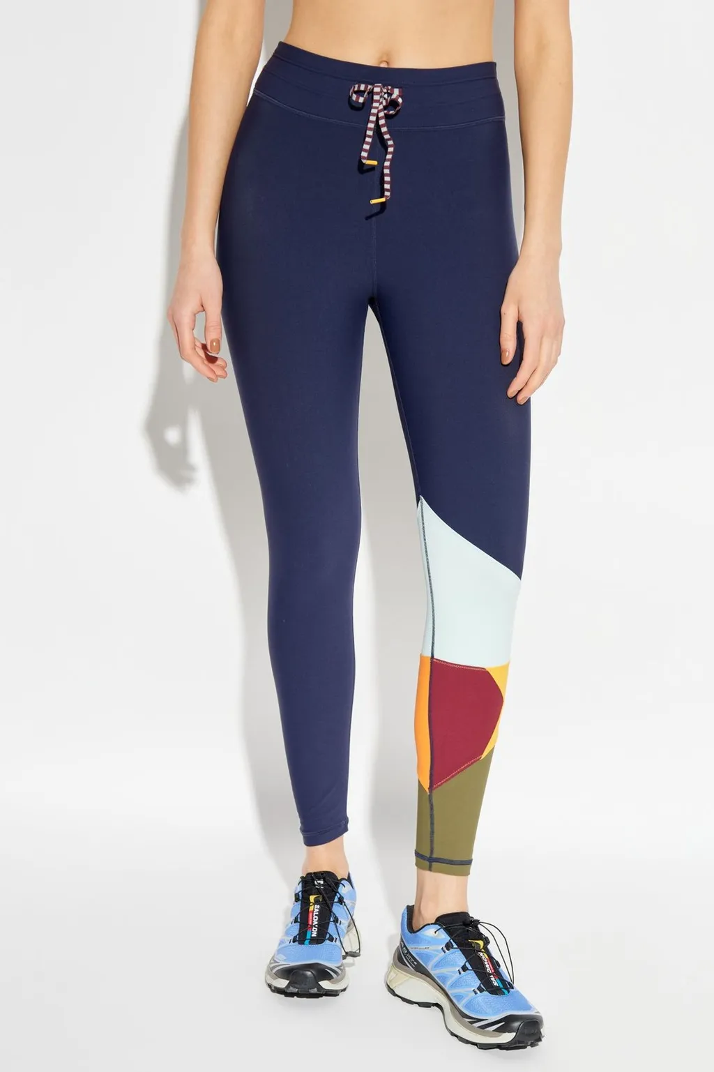 High-Waisted Leggings With Color-Block Detail