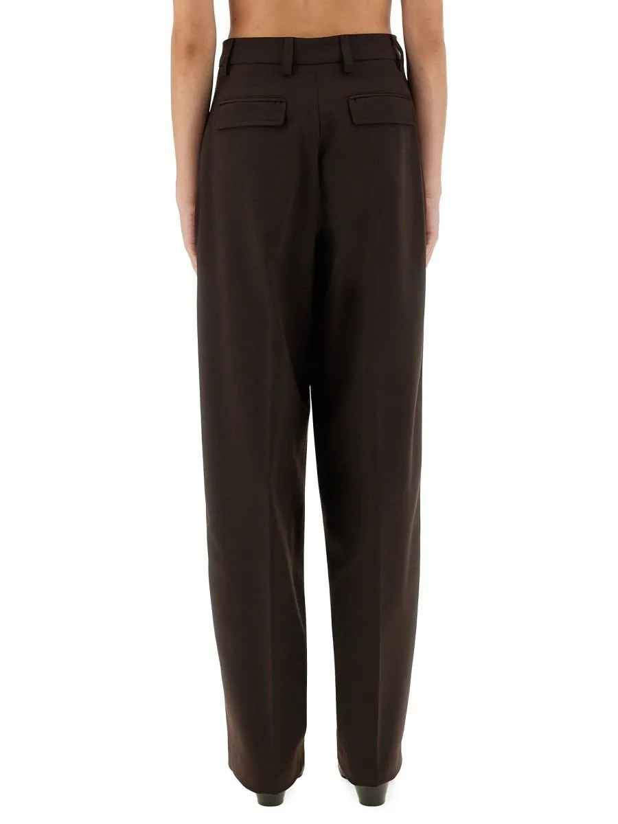 Pleated Wide-Leg Trousers