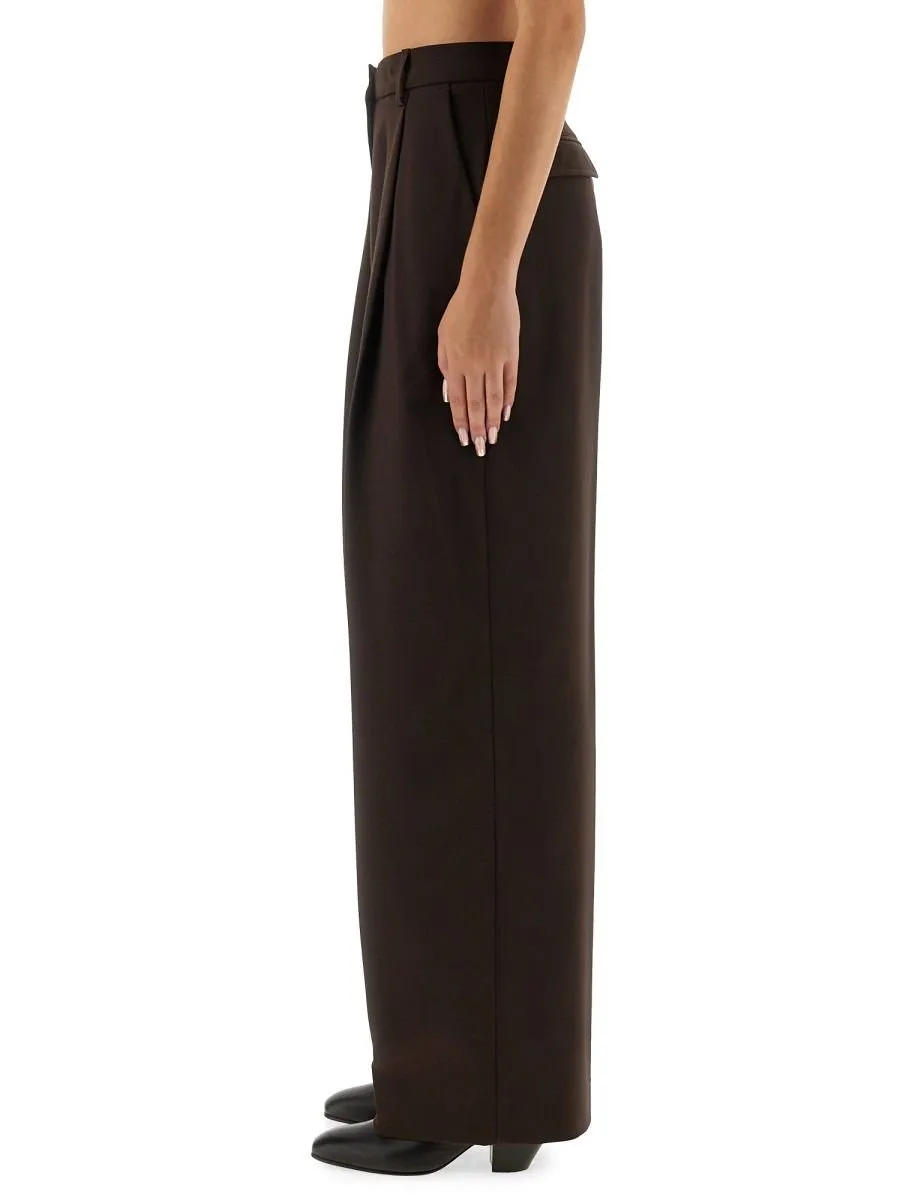 Pleated Wide-Leg Trousers