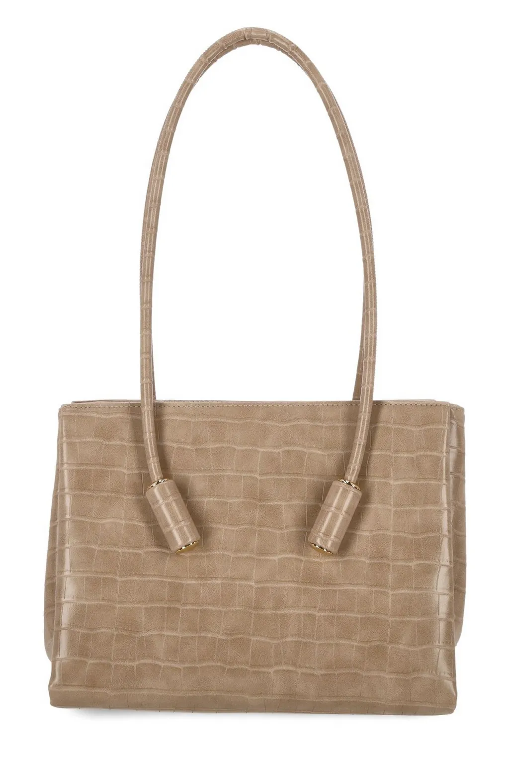 Crocodile-Effect Shoulder Bag