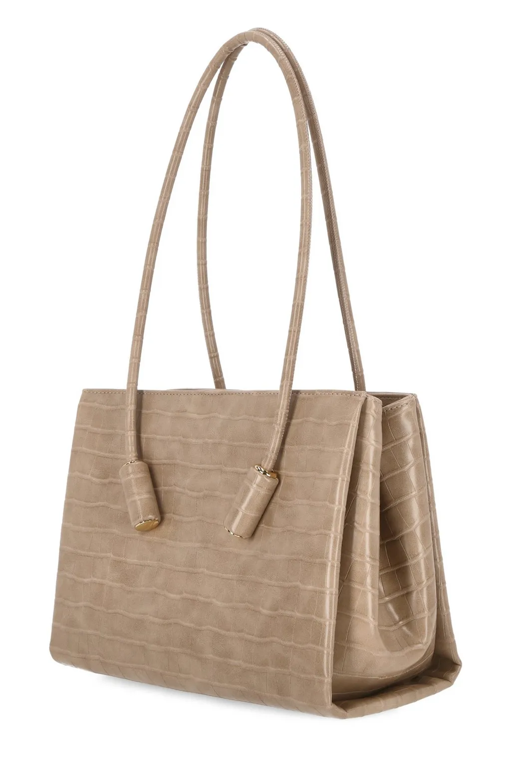 Crocodile-Effect Shoulder Bag