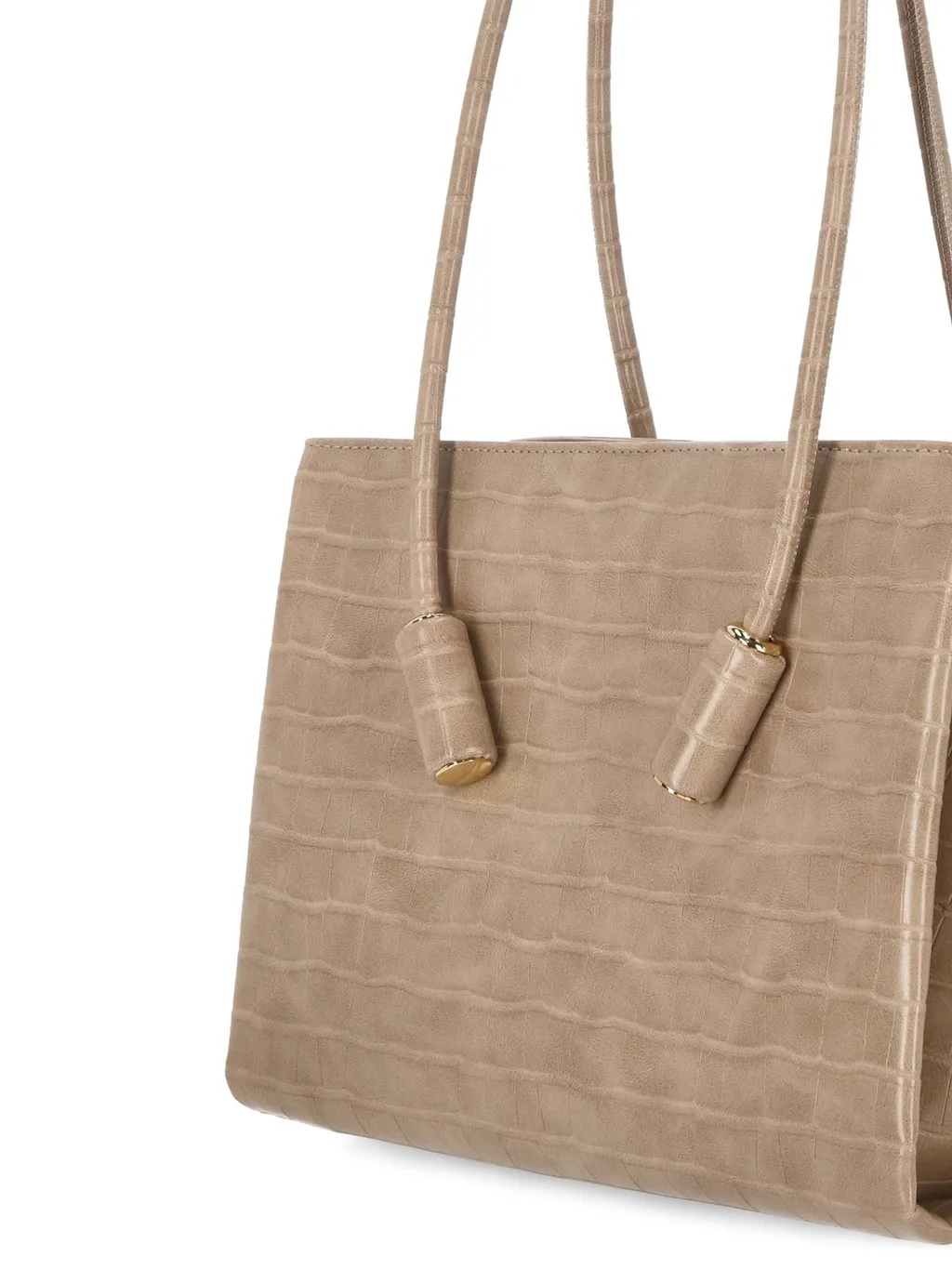 Crocodile-Effect Shoulder Bag
